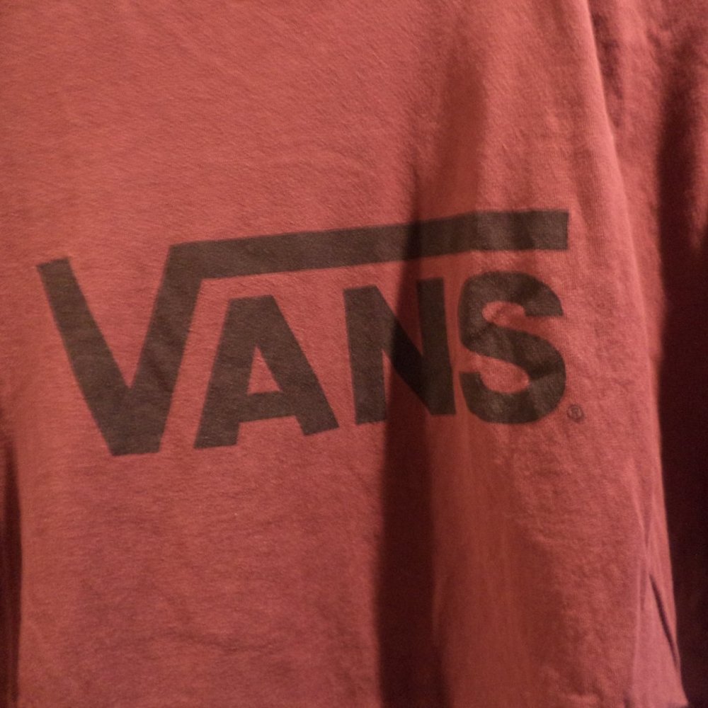 VANS T-Shirt   WINE with BLACK  print  - Size:  XL -